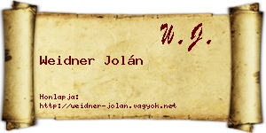 Weidner Jolán névjegykártya