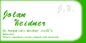 jolan weidner business card